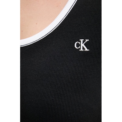 Calvin Klein Jeans тениска дамска от памук с еластан (LV047F247G)