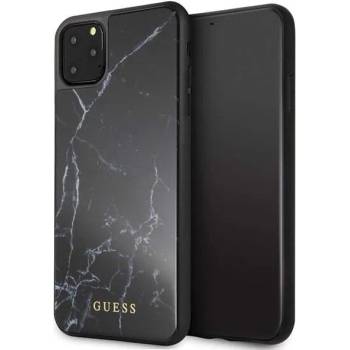 GUESS Marble Case - дизайнерски кейс с висока защита за iPhone 11 Pro Max (черен)