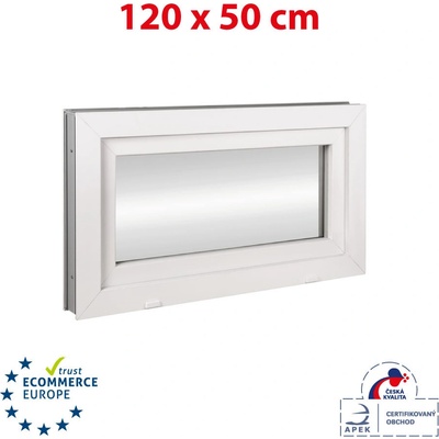 Okna Hned Plastové okno 1200 x 500 mm bílé sklopné