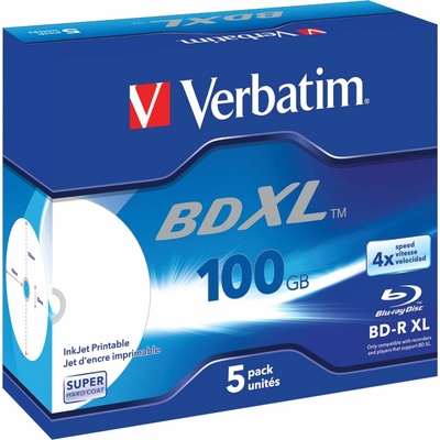 Verbatim BD-R XL 100GB 4x printable jewel case 5 ks (43789)