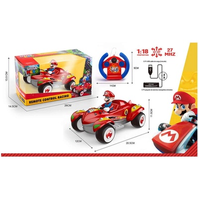 Детска кола с дистанционно-волан и зарядна батерия Марио