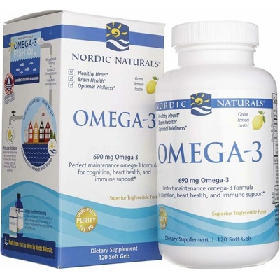 Nordic Naturals Omega-3 690 mg Lemon 120 mäkkých gélov
