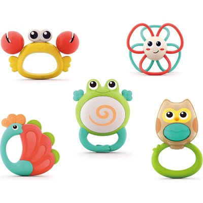 Hola Toys Комплект бебешки гризалки Hola Toys - Animal Orchestra, 5 броя (E318B)