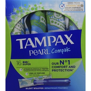 Tampax Тампони с апликатор Tampax - Super Pearl, 16 броя