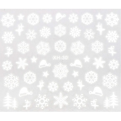 BIO NAILS Nálepka Vianoce XH-30 biela