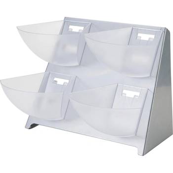 Image 1 of Horecano Бар-Органайзер за пакетчета-4 отделения СРЕБРО 39x34xH37cm (JD-86219) (0194236)