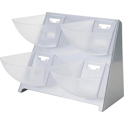 Horecano Бар-Органайзер за пакетчета-4 отделения СРЕБРО 39x34xH37cm (JD-86219) (0194236)