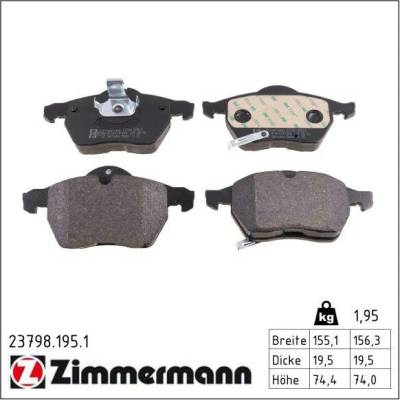 Sada brzdových platničiek kotúčovej brzdy ZIMMERMANN 23798.195.1