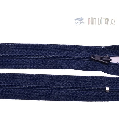 Zips špirálový 3mm nedeliteľný 30cm tmavo modrá
