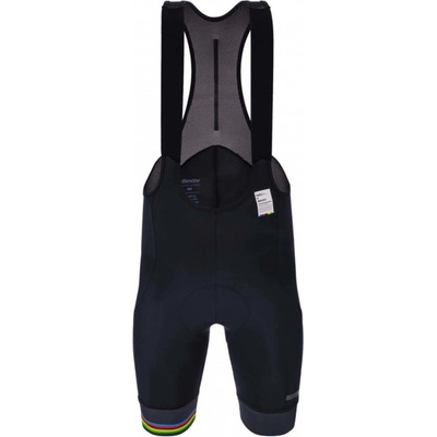 Santini krátké s laclem UCI Rainbow 2024 černá/duhová