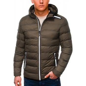 Ombre Clothing Men's winter quilted jacket C451 hnedá
