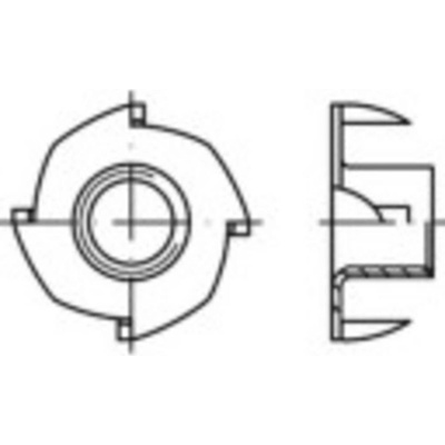 TOOLCRAFT 159331 zatĺkacia matica M10 ocel glavanizované zinkom 100 ks