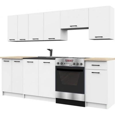 DobreSny Kuchyňská sestava Olivia 2,4 m Bílá / Dub Sonoma – Zbozi.Blesk.cz