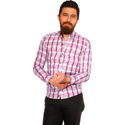 Madmext Мъжка Риза Розова 14182-5 (246971_Бяло)