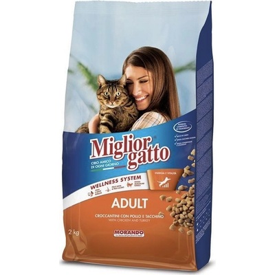 MigliorGatto Granule pro kočky s kuřecím a krůtím masem 2 kg