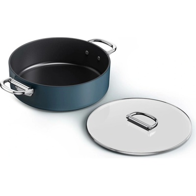 Joseph Joseph Kozmický kastról s nepriľnavým keramickým povrchom a pokrievkou 28 cm/4,9 l, modrý, 45046