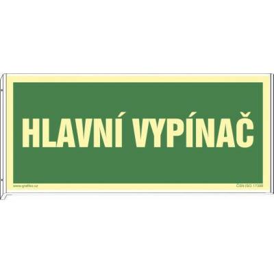 Grafiko | Hlavní vypínač (montáž na stěnu) - Text obrázku oboustranný, Materiál Hliník, Rozměr 200x100mm