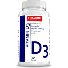 Vitaland Vitamín D3 30 kapslí