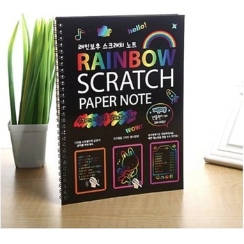 ISO 440 Vyškrabávací dúhový notýsek so stylusom 26 x 19 cm