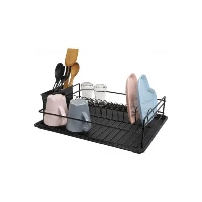 Perilla Метален сушилник за съдове на 1 етаж черен perilla-(71107) (0157136)
