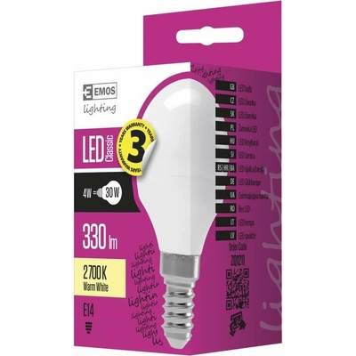 Emos LED žiarovka Classic mini globe 4W E14 neutrálna biela
