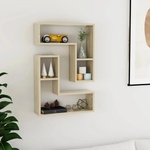 vidaXL Стенни рафтове, 2 бр, дъб сонома, 50x15x50 см, инженерно дърво (807217)