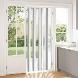 vidaXL Мрежа против насекоми Шенил Сив и бял 90 x 220 cm 100% ПП (42034456)