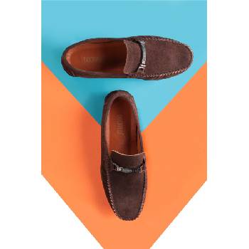 Ducavelli Мъжки лоуфъри от естествен велур - Кафяви #381613 (381613_Тъмно кафяв)