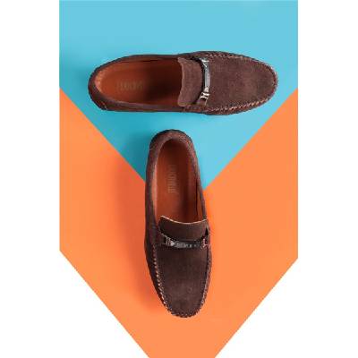 Ducavelli Мъжки лоуфъри от естествен велур - Кафяви #381613 (381613_Тъмно кафяв)