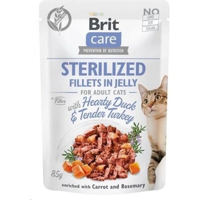 Brit Care Cat Fillets in Jelly Steril Duck&Turkey 85 g