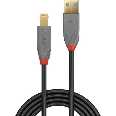 Кабел Lindy Anthra Line, от USB Type-A 3.0 (м) към USB Type-B 3, 0 (м), 2.0 м, черен (LNY-36742)