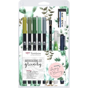 Tombow Marker ABT Dual Brush комплект Greenery (9) (WCS-GR)
