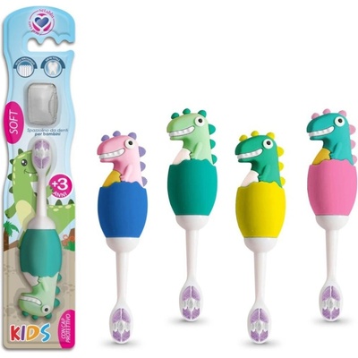 Spazzolino Dětský kartáček Dinosaurus s krytkou Soft