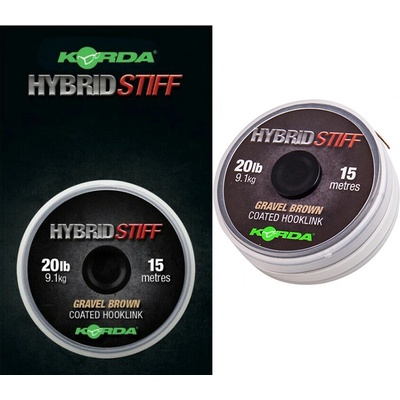 Korda šňůra Hybrid Stiff Gravel Brown 15m 20lb