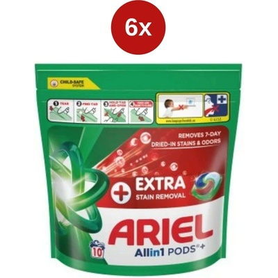 Ariel prací kapsle Plus Extra Stain 6 x 10 PD