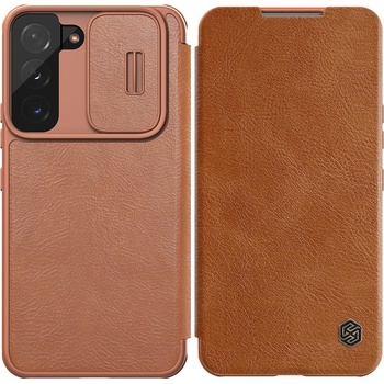 Nillkin Кейс Nillkin Qin Leather Pro за Samsung Galaxy S22 + (S22 Plus) , със защита за камерата, Кафяв (KXG0029851)