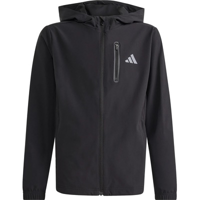 Adidas Детско яке за тренировка Adidas Kid's Hooded Tech Woven Jacke Training jacket - Black / Grey Four - размер 140 (EU) (704-6097-0112)