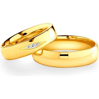 SAVICKI Сватбени халки: злато, полукръгъл профил. 5 мм