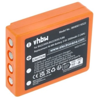 VHBW Батерия за HBC Radiomatic BA223031 / BA223001, оранжева, 2000 mAh (800116522)