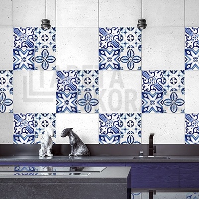 Crearreda 31223 Samolepky na kachličky modré Azulejos Blue Azulejos 3ks (20 x 20 cm) – Zbozi.Blesk.cz