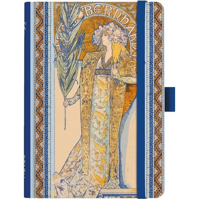 Notes A5 Premium Alfons Mucha 2027 linkovaný modrý