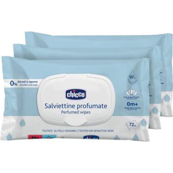 Chicco Perfumed Wipes 0m+ мокри кърпички за деца леко парфюмирано 72 бр
