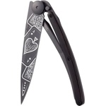 DEEJO 1gb151 tattoo black / Ултралеко джобно ножче с дръжка от абаносово дърво (1gb151)