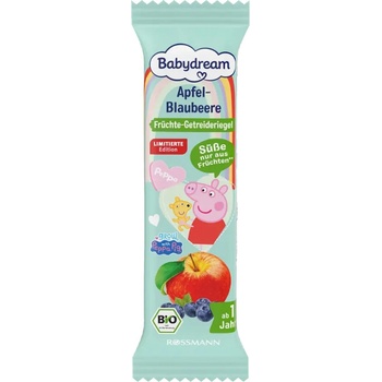 Babydream BIO ovocná tyčinka jablko a borůvky Prasátko Peppa 100 g