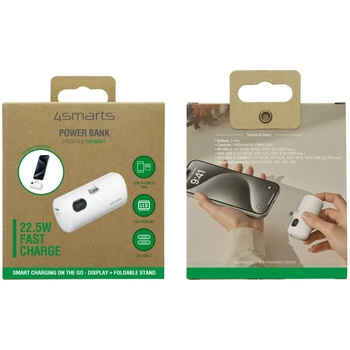 Image 1 of 4smarts PicoFold 5000mAh 22.5W бял power bank (4SM000035)