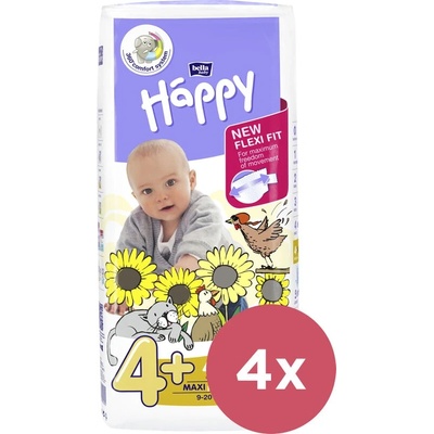 BELLA 4x HAPPY 4+ Maxi+ 9-20 kg 44 ks