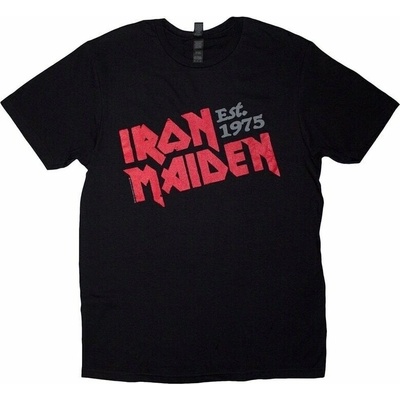 Iron Maiden tričko Est. 1975 Slanted Logo Black