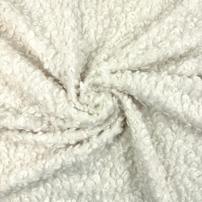Kabátovina Curly Boucle - Maslová svetlá