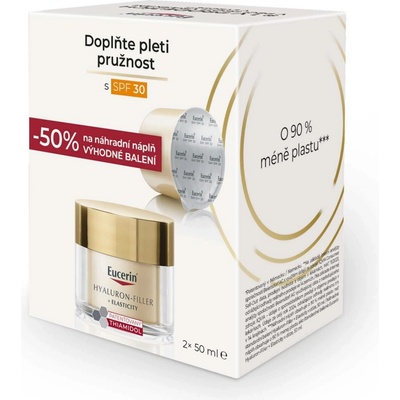 Eucerin Hyaluron Filler + Elasticity SPF30 denní krém 50 ml + náhradní náplň 50 ml