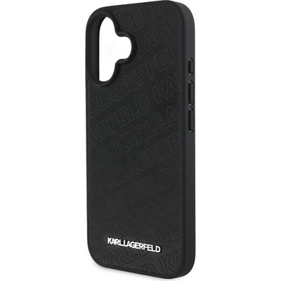 CG Mobile iPhone 16 KARL LAGERFELD PU QUILTED PATTERN Силиконов удароустойчив кожен заден капак с ефект за iPhone 16 BLACK KLHCP16SPQKPMK (KLHCP16SPQKPMK)
